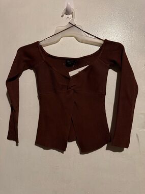 Brown long sleeve top